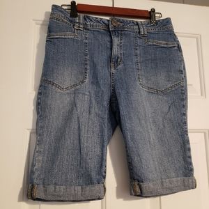 St. John Bay denim Bermuda shorts